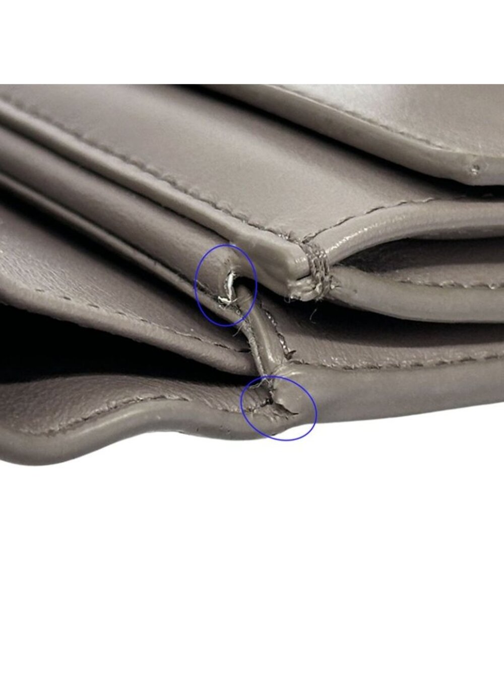 Celine Wallet Trifold Leather Small Gray Mini Compact - Picture 14 of 15